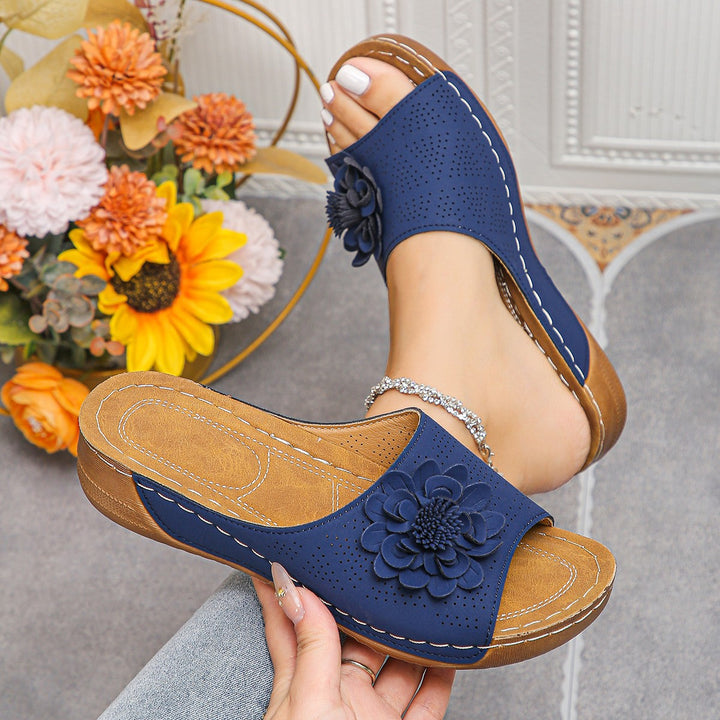 Elegant and comfortable ankle boots for women with floral design Lune London