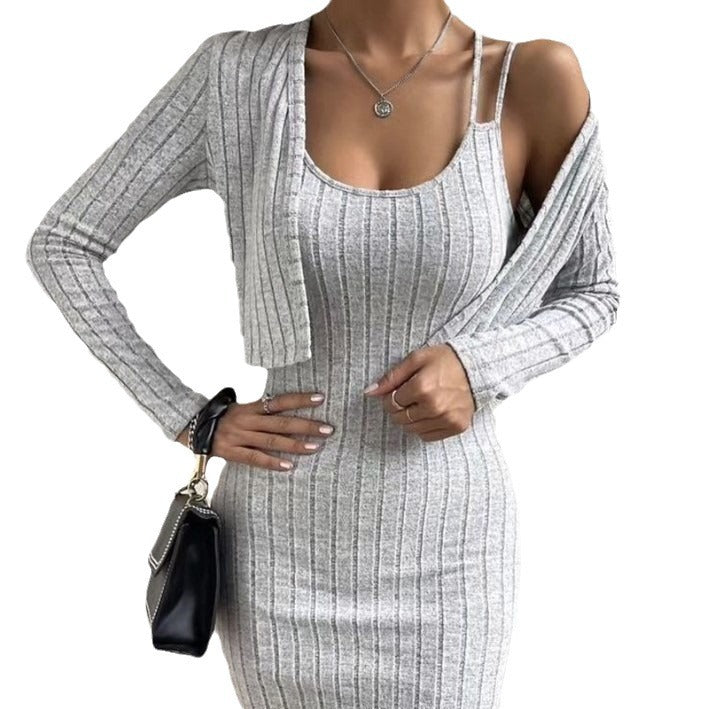 Women's knit dress with open cardigan Lune London