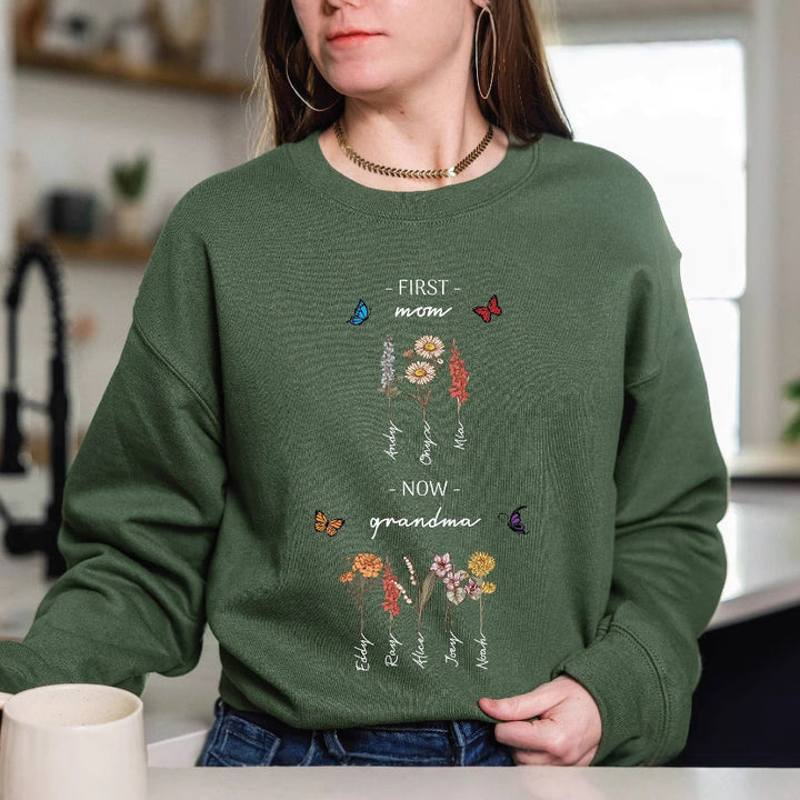Sweat-shirt pour femmes avec imprimé floral et lettrage inspirant Chic & Stil