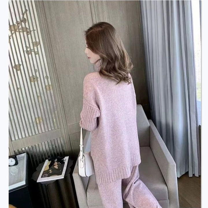 Woman Soft Knit Sweater with High Neck and Casual Fit Lune London