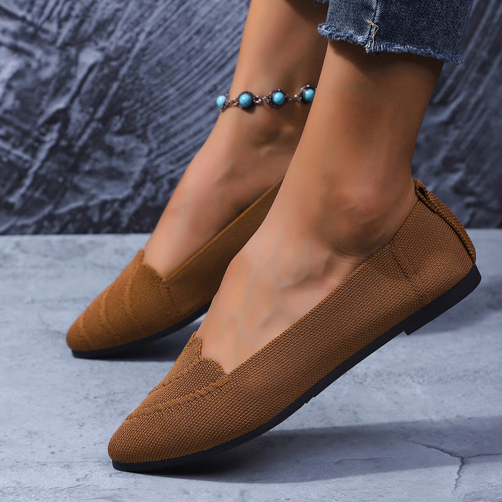 Women Structured Knit Ballet Flats Lune London