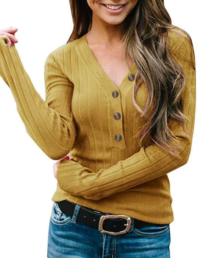 Long sleeve women's pullover with button closure Lune London