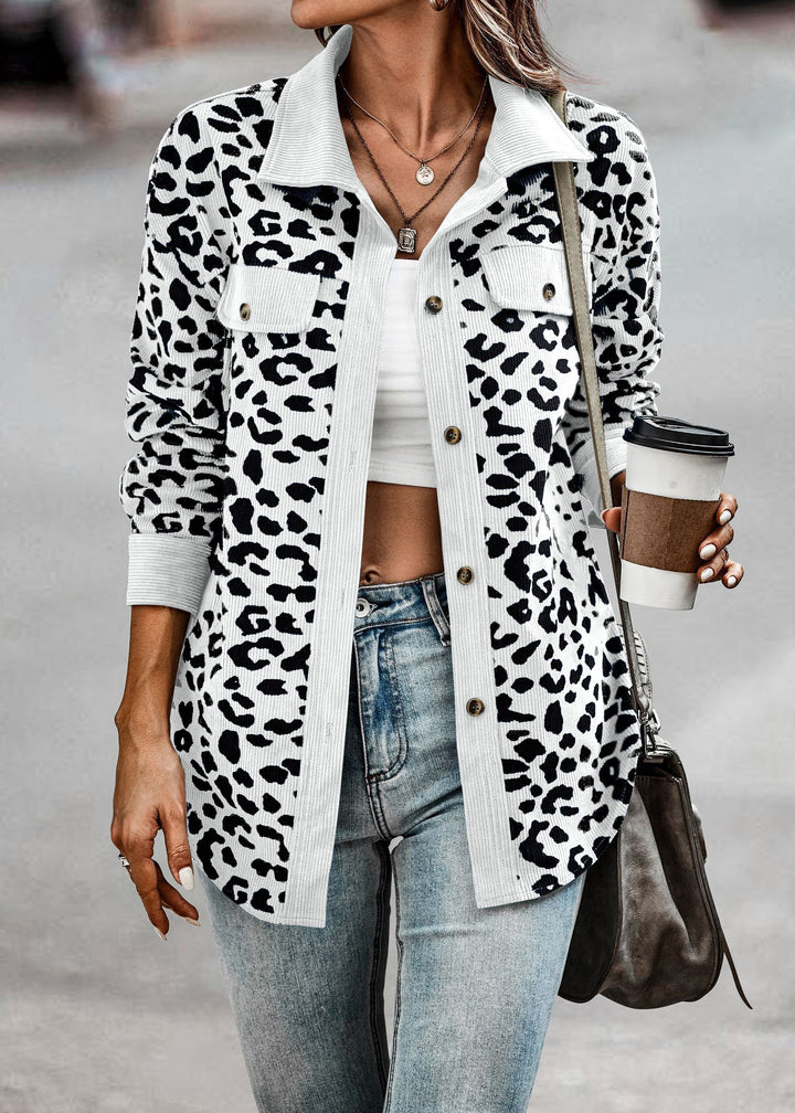 Casual linen jacket for women in animal print Lune London