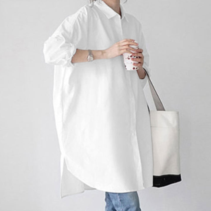 Plus size button-up blouse for women Lune London