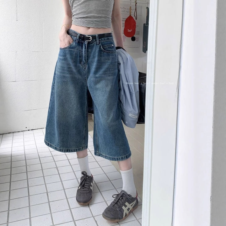 Jeans culottes Chic & Stil pour femmes à coupe ample