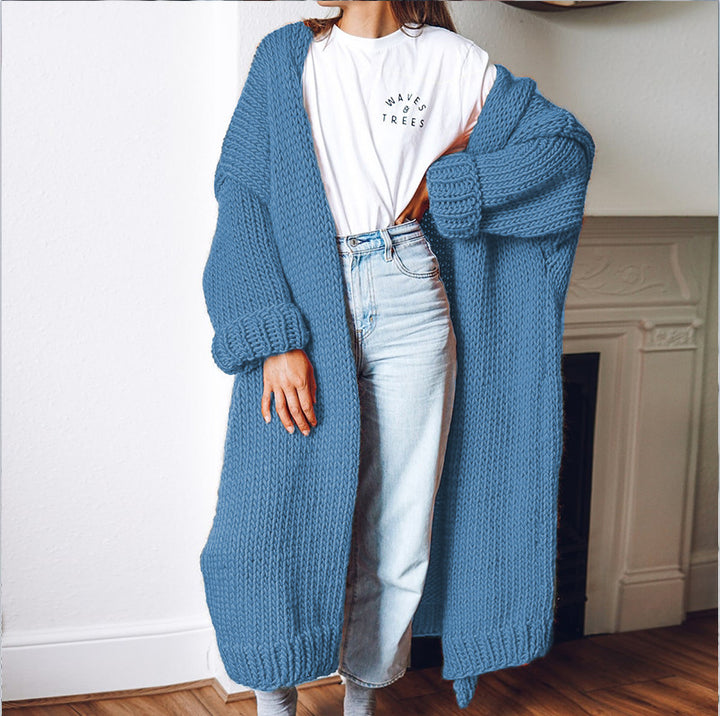 Cardigan pour femme en tricot épais avec une coupe surdimensionnée confortable et de grandes poches Chic & Stil