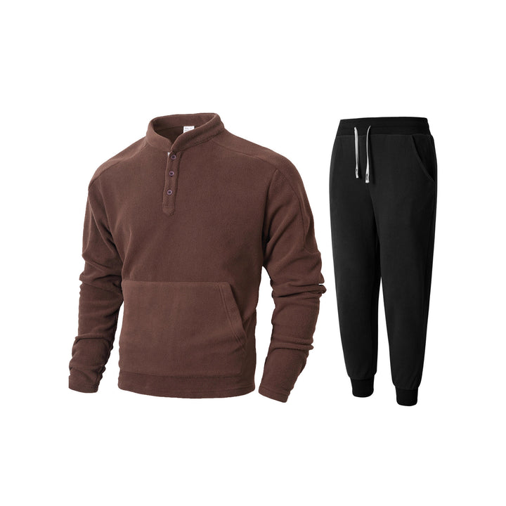 Men's fleece sweatshirt with high collar and practical side pockets Lune London