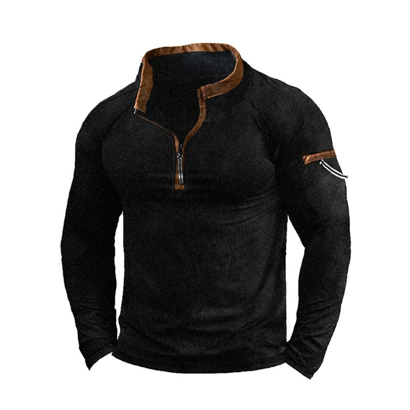 Men's sweater with half-zip closure and practical pockets Lune London