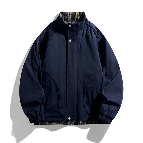 Casual transition jacket for men with high collar and practical zippered pockets Lune London