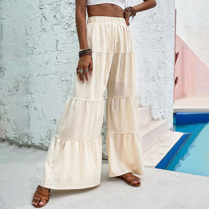 Pantalons palazzo larges pour femmes avec design en couches et ceinture élastique Chic & Stil