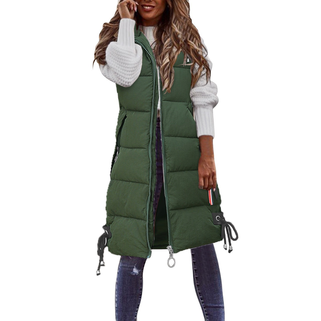 Ladies Quilted fashion vests with practical pockets and adjustable elastic drawstring Lune London