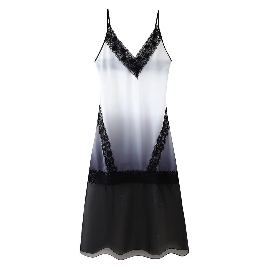 Night gown for women with elegant lace embellishments and a chic gradient of colors Style and Chic