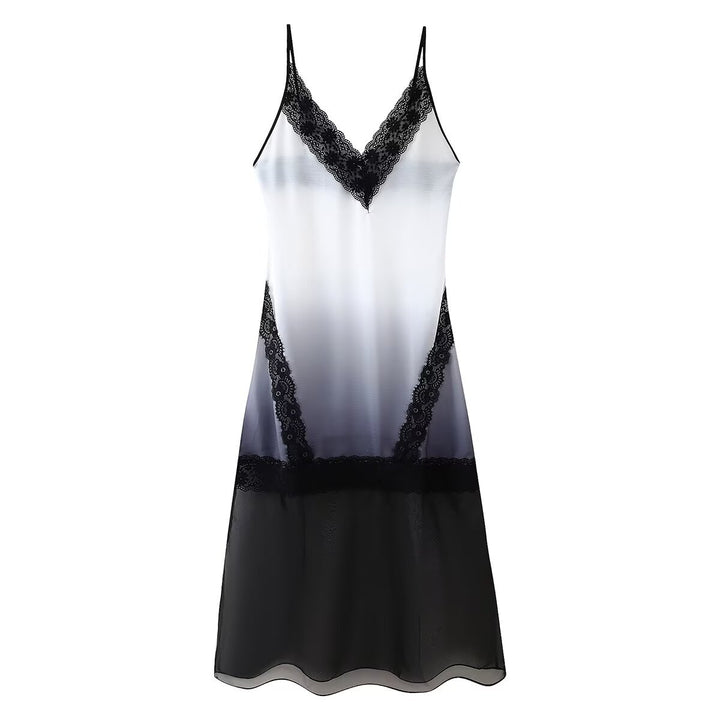 Night gown for women with elegant lace embellishments and a chic gradient of colors Style and Chic