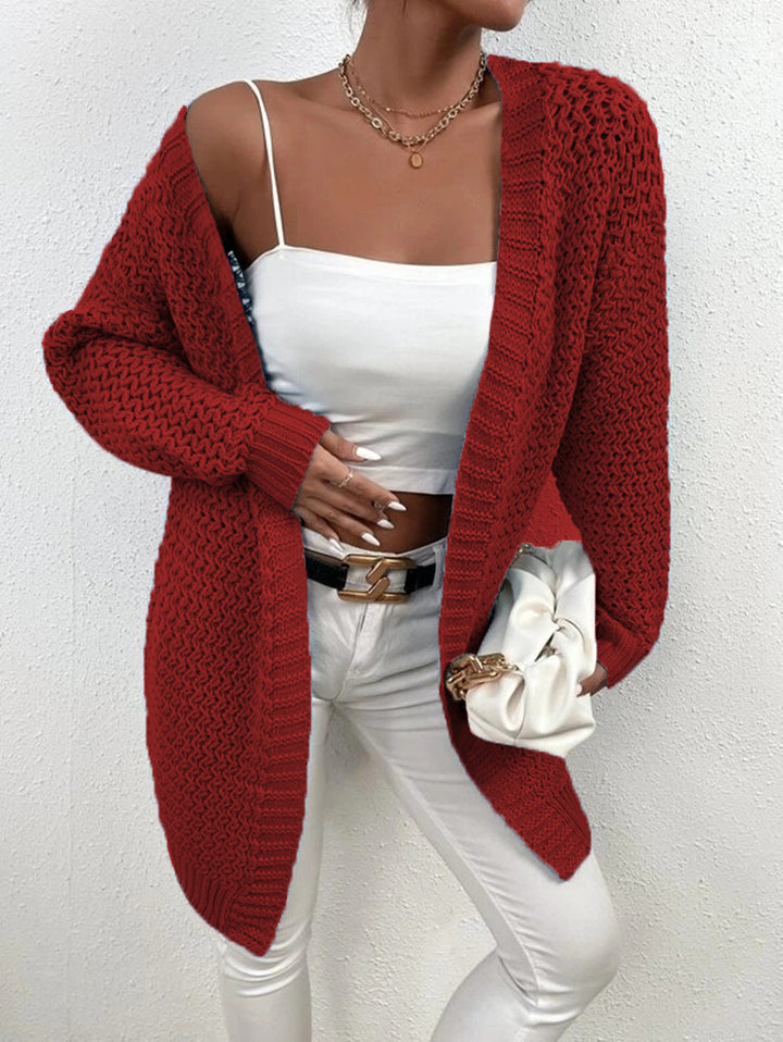 Women's knit jacket with open cut and luxurious textured pattern Lune London