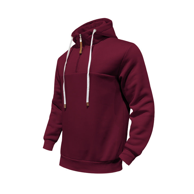 Men's sporty hoodie with zipper and practical kangaroo pocket Chic and Style