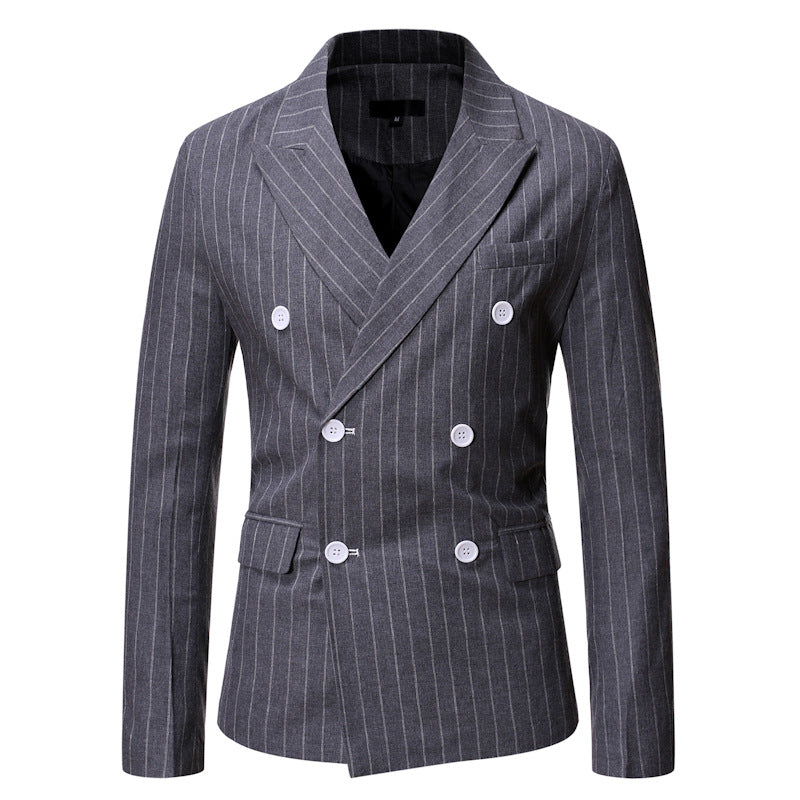 Elegant double-breasted jacket for men with fine stripes Lune London
