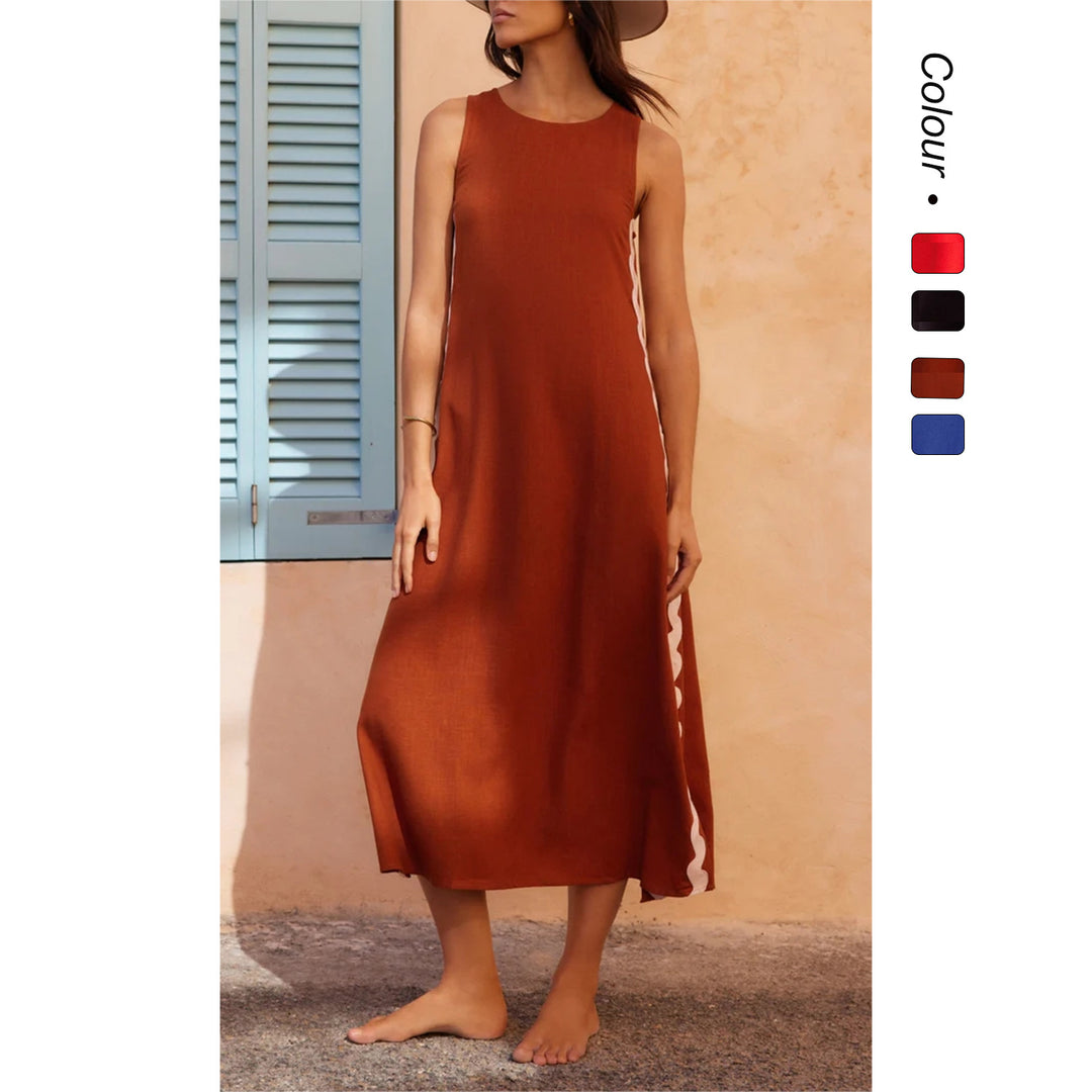 Ladies maxi dress with elegant cut and decorative details Lune London
