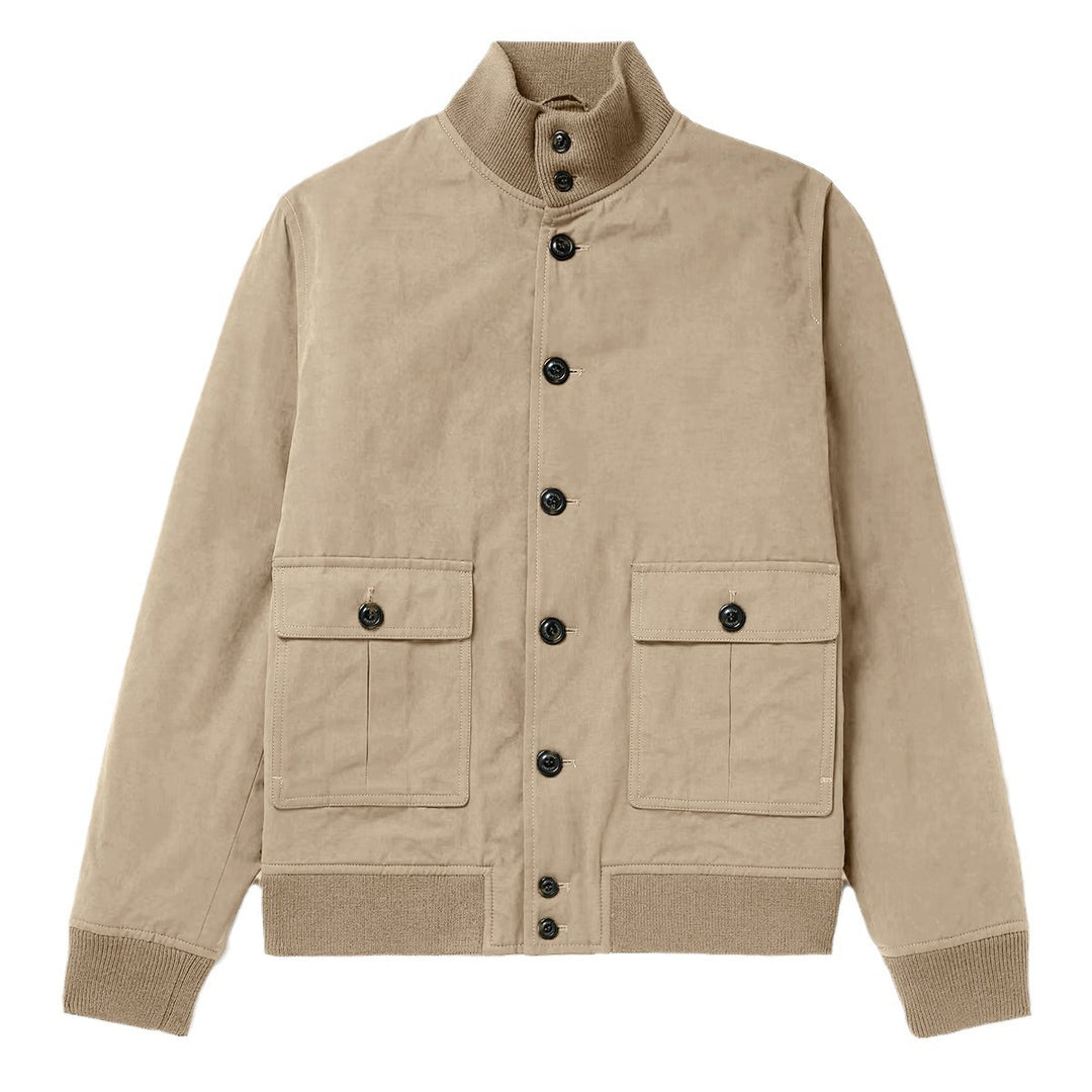Elegant suede jacket for men with a practical collar and patch pockets Lune London