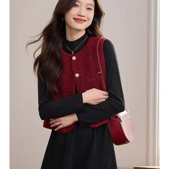 Gilet en tricot pour femmes avec détails de bouton Chic & Stil