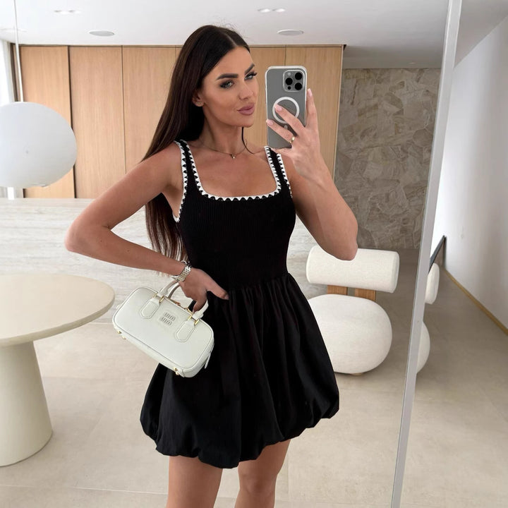 Lune London Puff Sleeve Twill Mini Dress