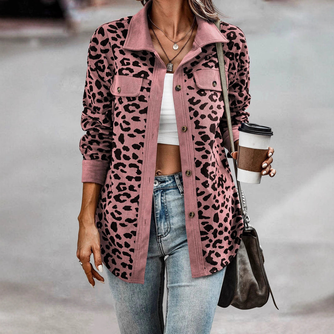 Plaid corduroy jacket for women with animal print Lune London