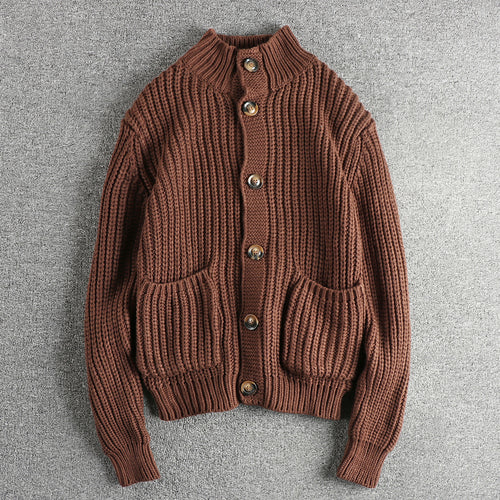 Knit jacket for women with large pockets and button closure Lune London