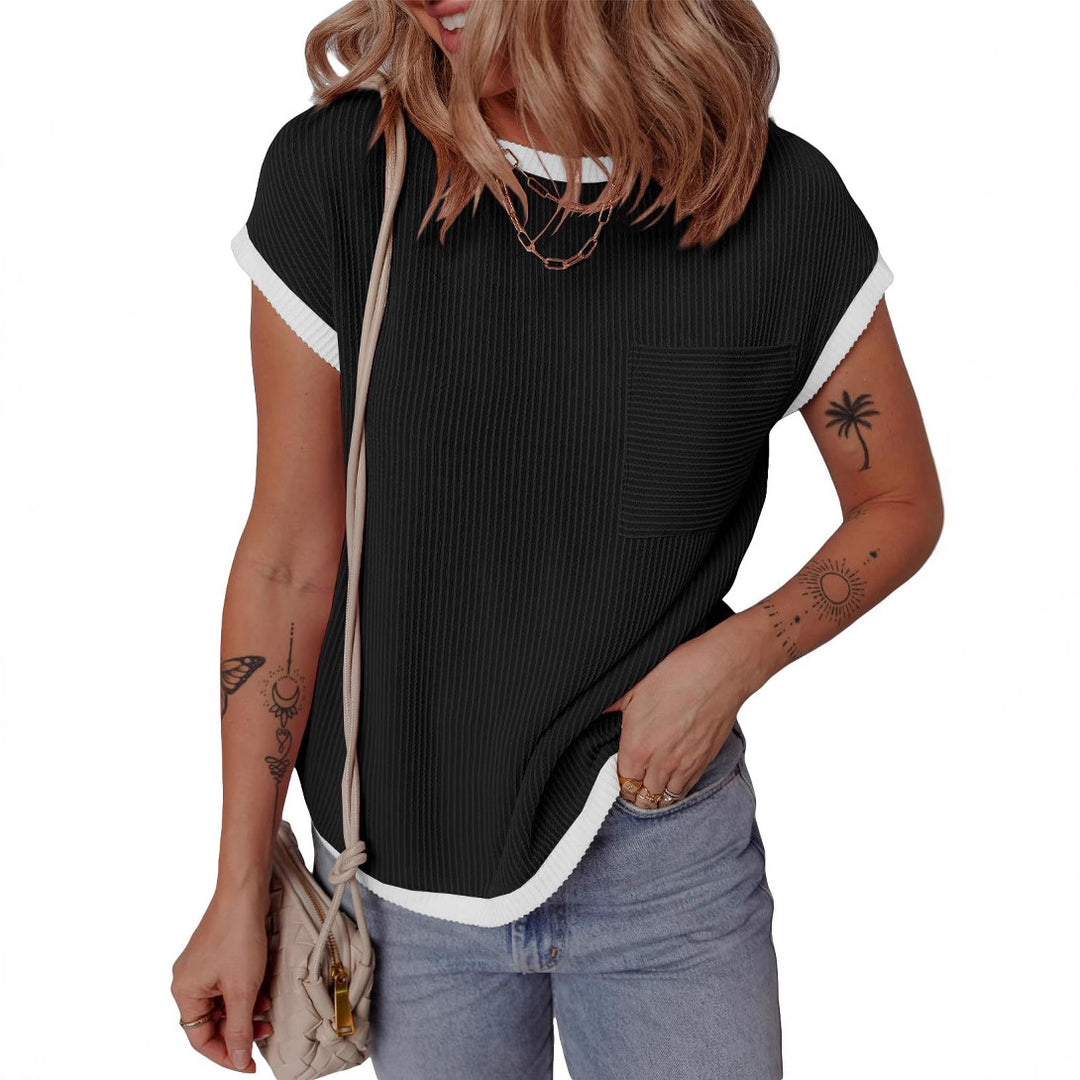 Casual and breathable waffle t-shirt for ladies with pocket Lune London