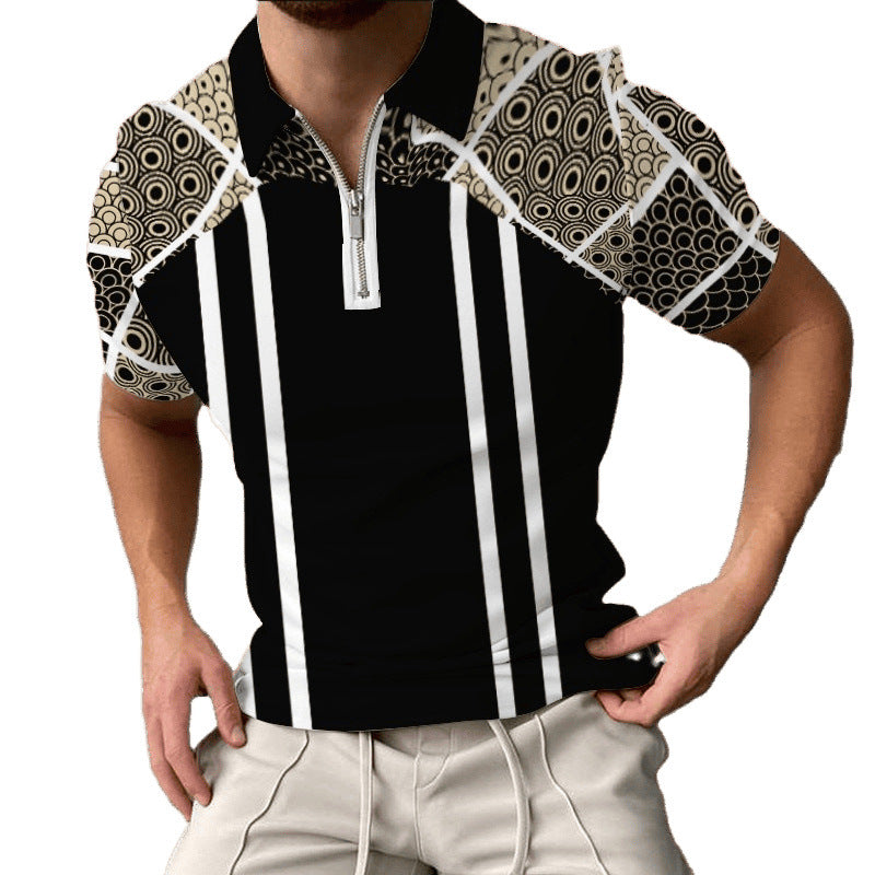 Chic und Stil elegant short-sleeved checkered polo shirt for men
