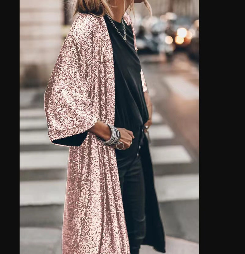 Ladies shimmering kimono with loose fit Lune London
