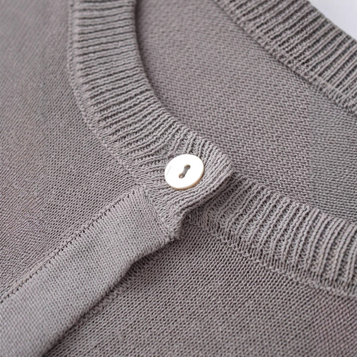 Ladies Elegant vest with fine button placket and round neckline Lune London