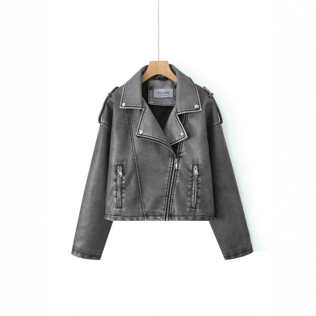 Elegant motorcycle jacket for women with zipper closure and practical pockets Lune London