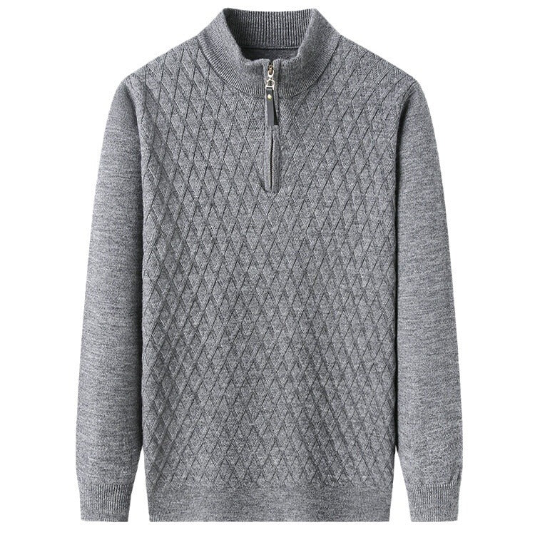 Knitted sweater for men with high collar and zipper Lune London