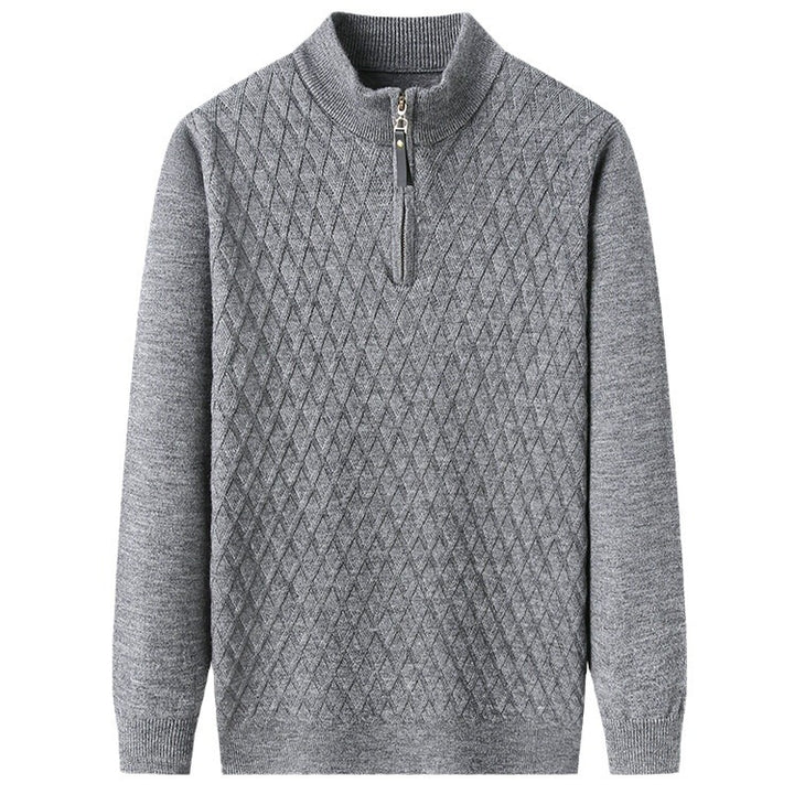 Knitted sweater for men with high collar and zipper Lune London