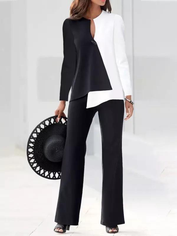 Ladies Elegant and Modern Suit Set with Asymmetrical Design Lune London