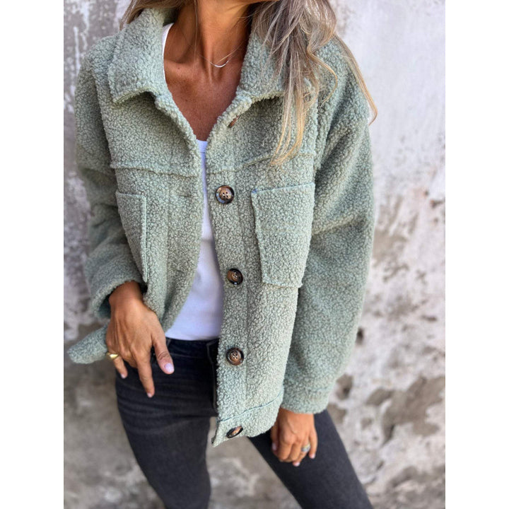 Ladies Wave Teddy jacket with practical pockets Lune London