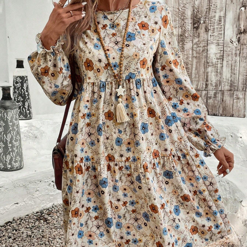 Airy summer dress for women with ruffle details and puff sleeves Lune London