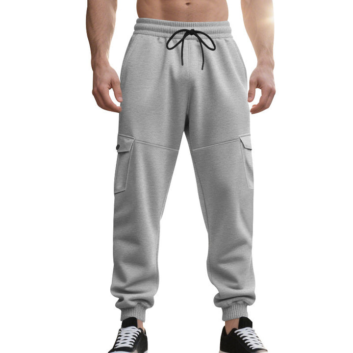 Men's cargo jogger pants with functional pockets and elastic waistband Lune London