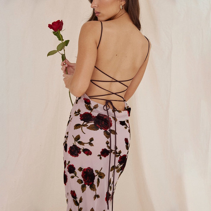 Chic Maxi Dress with Floral Pattern for Women