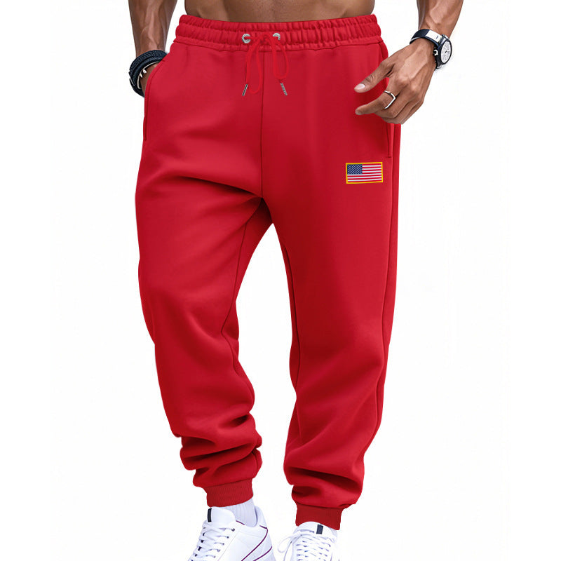 Casual men's sports pants with American flag Lune London