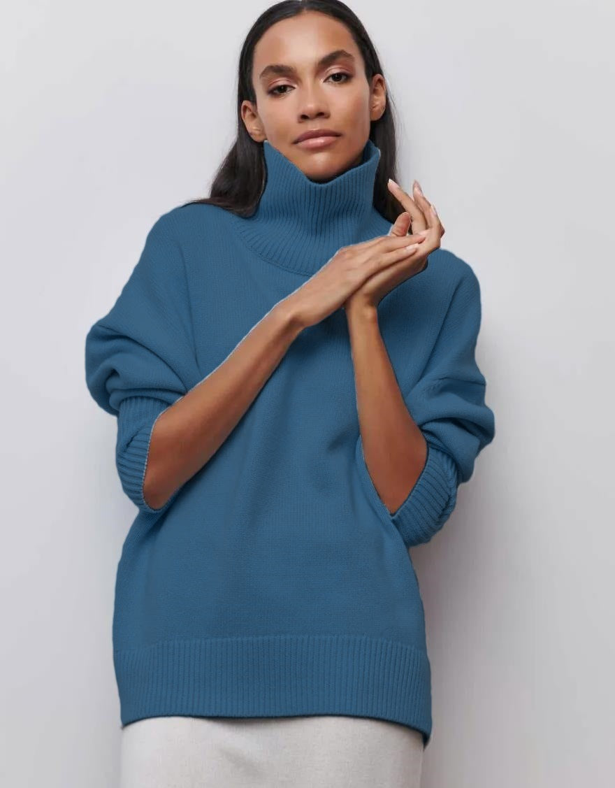 Women's Oversized Turtleneck Sweater Made Of Soft Knit Lune London