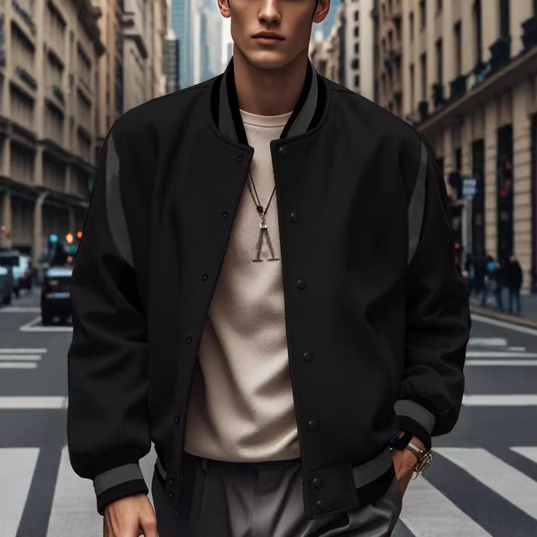 Sporty bomber jacket for men with contrasting sleeves and high-quality buttons Lune London