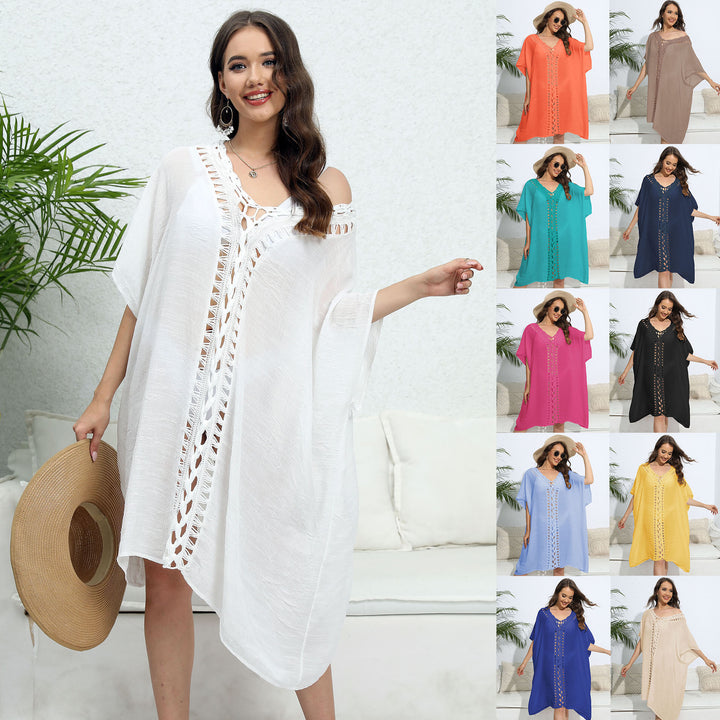 Women Boho lace swimsuit neckline tunic Lune London