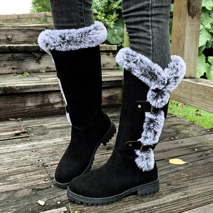 Women's Winter Boots with Cozy Faux Fur Collar and Non-Slip Sole Lune London
