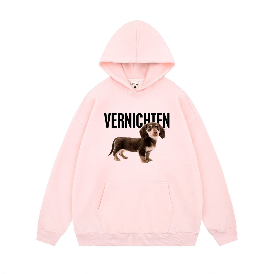 Women's hoodie with artistic dog motif and statement print Chic & Stil