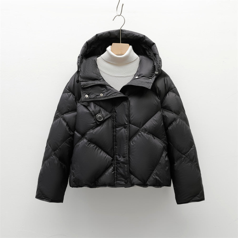 Ladies down jacket with removable hood Lune London