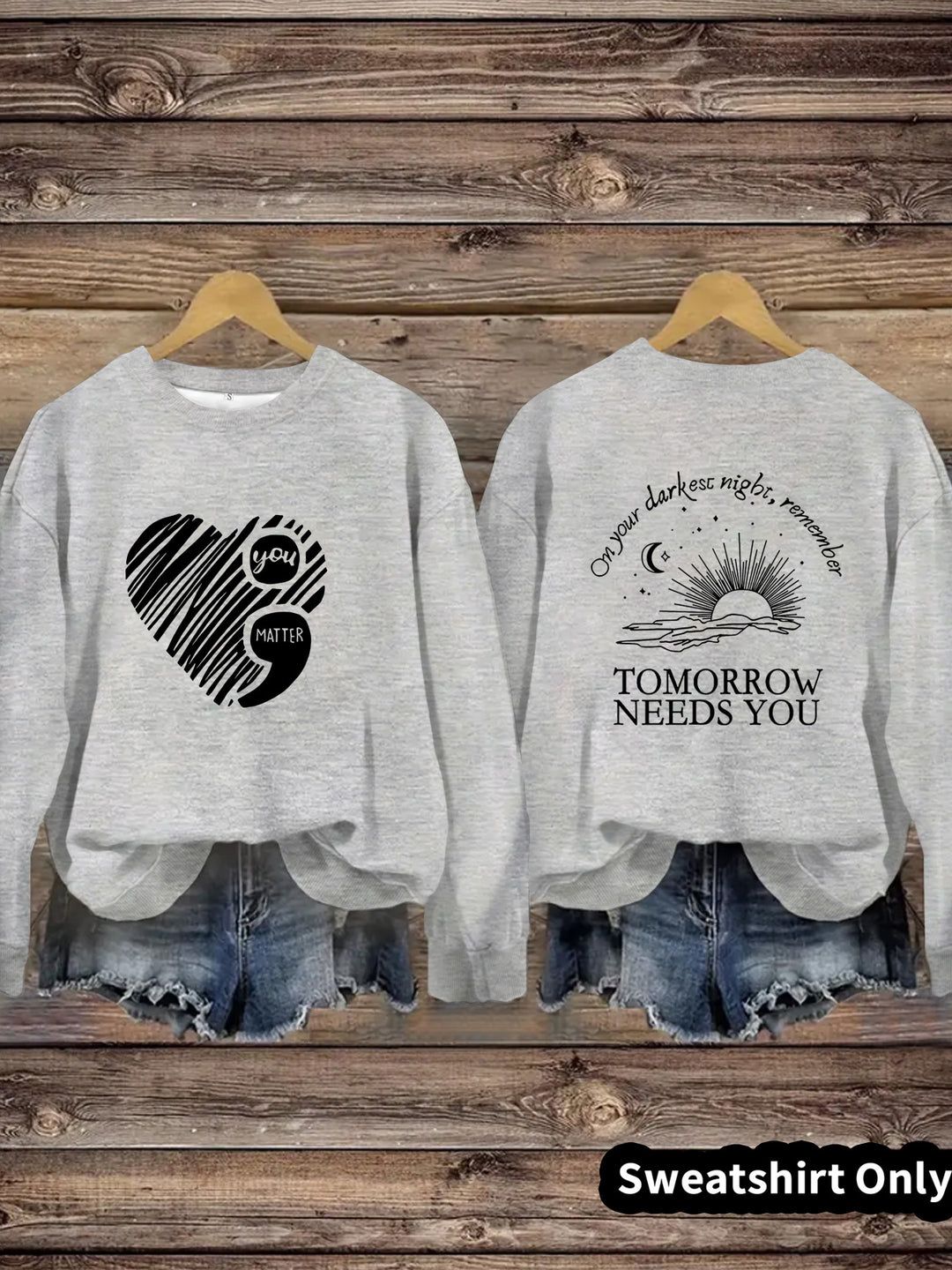 Sweatshirt femme avec impression inspirante et grand motif de coeur Chic & Stil