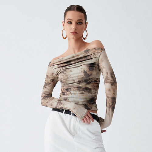Ladies Elegant Off-Shoulder Top with Draped Design Lune London