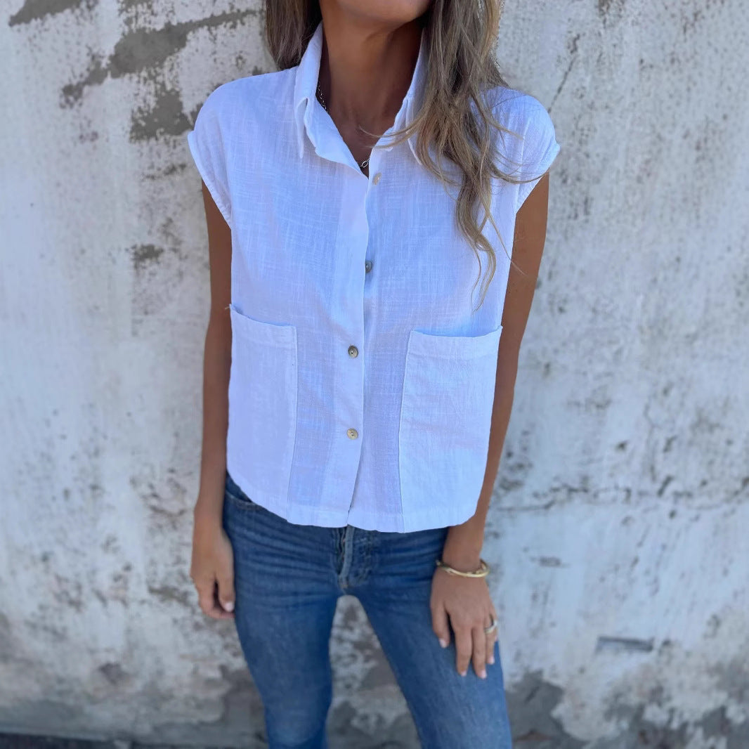Women's blouse with a unique cut and practical pockets Lune London