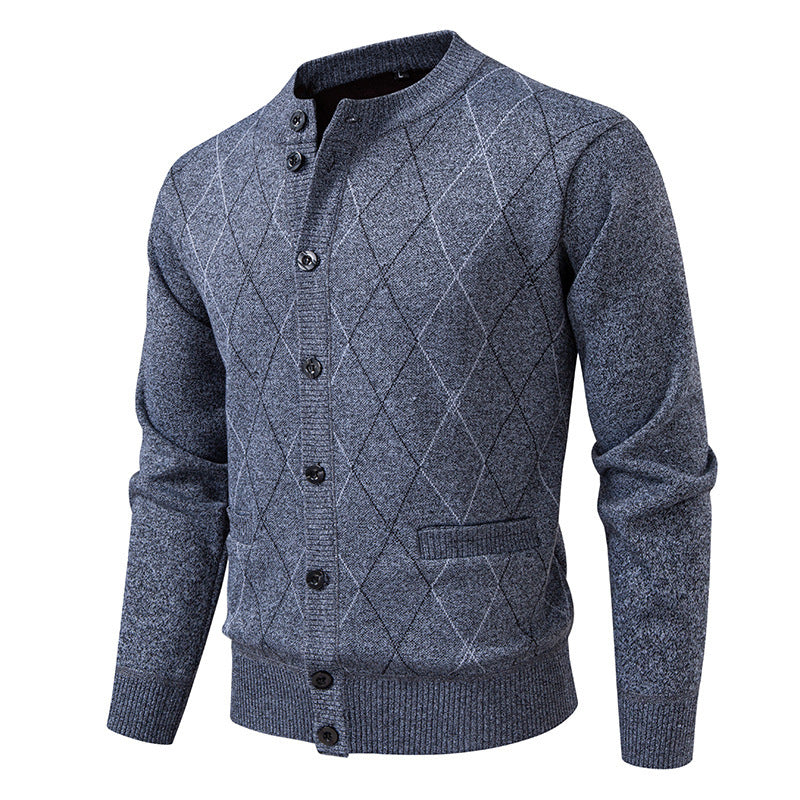 Men's knitted jacket with a modern diamond pattern Lune London