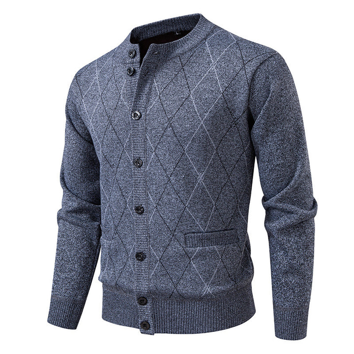 Men's knitted jacket with a modern diamond pattern Lune London